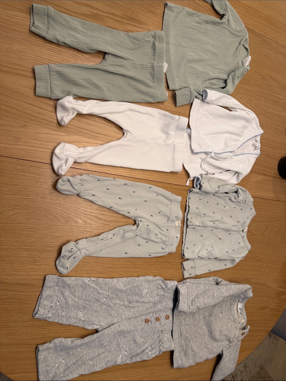 4 long sleeve top and bottoms